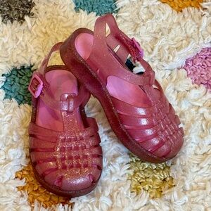 Mini Melissa Possession Glittery Pink Toddler Jelly Sandals